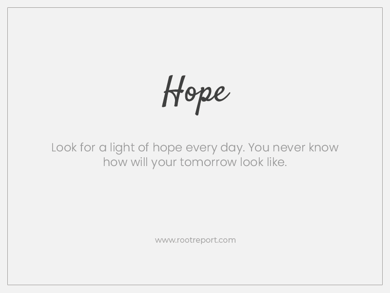 Hope one word quote